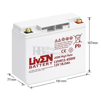 Bater�a 12 Voltios 18 Amperios LVHR12-456W | Liven Battery